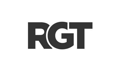 RGT logo design template with strong and modern bold text. Initial based vector logotype featuring simple and minimal typography. Trendy company identity.