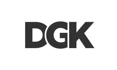 DGK logo design template with strong and modern bold text. Initial based vector logotype featuring simple and minimal typography. Trendy company identity.
