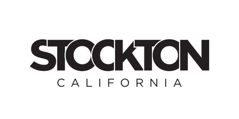 Stockton, California, USA typography slogan design. America logo with graphic city lettering for print and web.