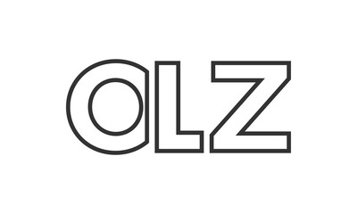 OLZ logo design template with strong and modern bold text. Initial based vector logotype featuring simple and minimal typography. Trendy company identity.