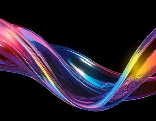 abstract hologram shapes on black background