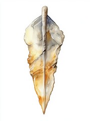 Naklejka premium Ancient hunting stone tool showcased on white, emphasizing its craftsmanship