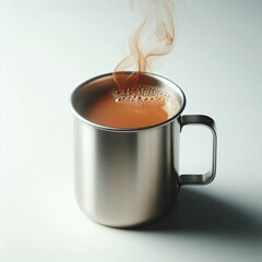 Hot Beverage in Metallic Mug
