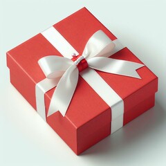 Red Gift Box with White Ribbon