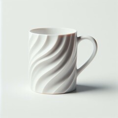 White Ceramic Mug with Swirling Design