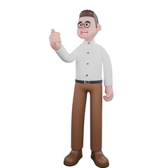 Male Professional Sociologist - 3D Character. A male sociologist is standing while holding a pen. Male Professional