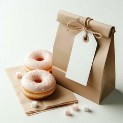 Packaged Donuts with Paper Bag