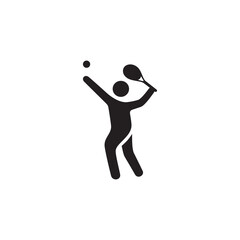 tennis player icon symbol sign vector