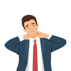 Young afro man standing with hand on the pocket. Flat vector illustration isolated on white background