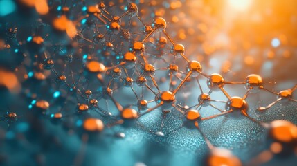 Nano Technology Concept. Molecular Science in Abstract Nano World