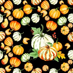 seamless pattern with pumpkin