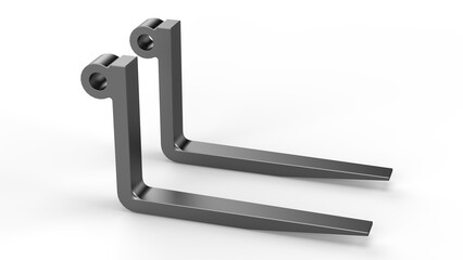 Pin type Fork. Part design. Isolated. White background. 3d render