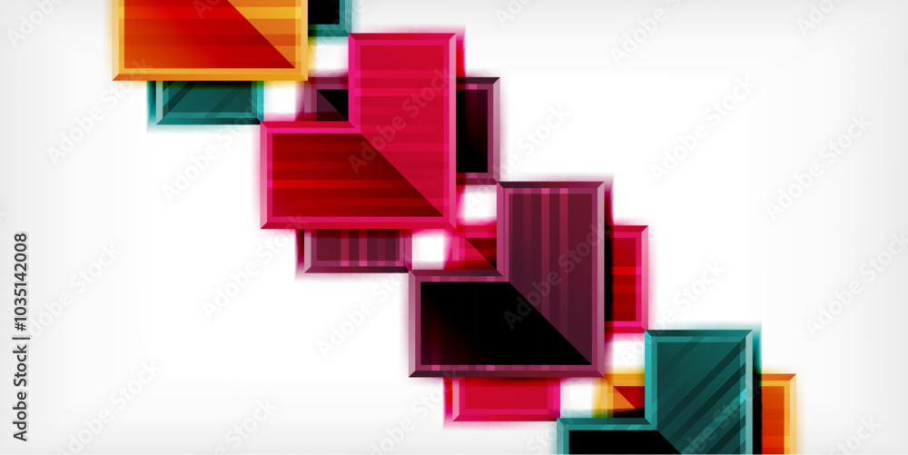 Wall mural arrow symbols created with 3d effects and line texture geometric abstract background