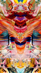 Fototapeta premium Abstract background art . Ethnic pattern. Mixtures of oil paint. Trendy hand painting canvas. Wall decor and Wall art prints Idea. 3D Texture. Art object