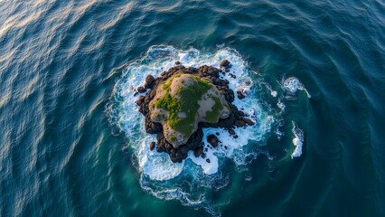 Magnificent sight of waves hitting the rocks