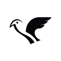 Flying Bird Simple Logo Design Vector