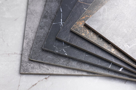 Factories produce porcelain stoneware used for interior homes. There are many different thicknesses and sizes