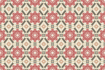 Oriental damask seamless pattern embroidery, art ornament print.  Design for tile, carpet, cover, wallpaper, wrapping paper, fabric, clothing, bag, and decoration.