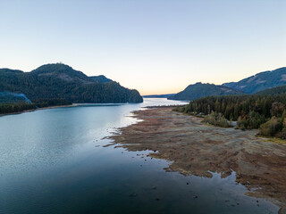 Beautiful Sunrise Over Stave Lake in Mission, British Columbia