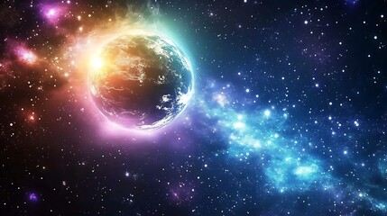 Obraz premium Background image, earth, galaxy in space beautiful universe