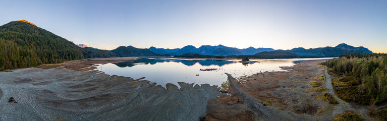 Serene Sunrise Over Stave Lake in Mission, British Columbia