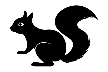 Squirrel Silhouette | isolated vector silhouette illustration on white background