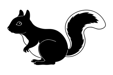 Squirrel Silhouette | isolated vector silhouette illustration on white background