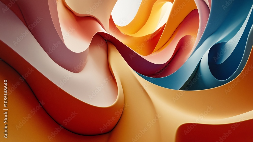 Poster abstract colorful waves flow seamlessly in vibrant hues, creating a visually stunning composition pe