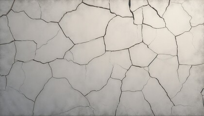 Cracked white surface with irregular geometric pattern
