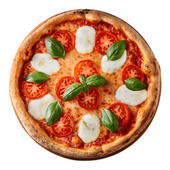 pizza with tomatoes and mozzarella