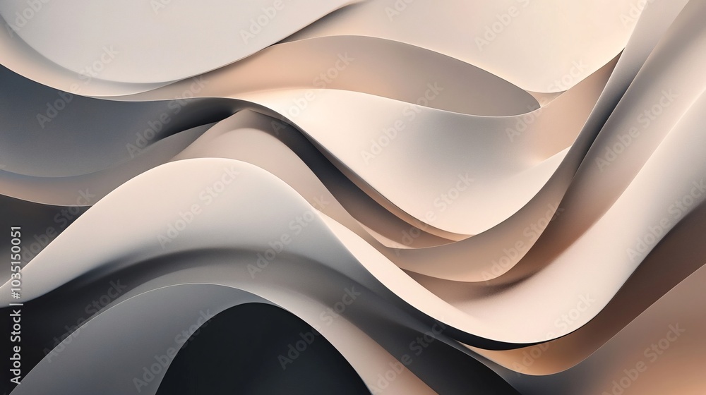 Poster aesthetic abstract patterns featuring soft waves and smooth gradients. ideal for backgrounds, wallpa