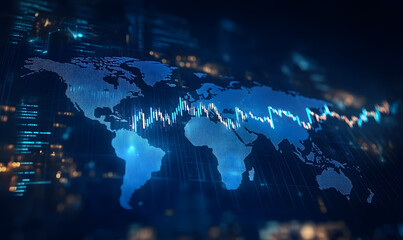 Futuristic Business & Stock Investment Visuals: High-Tech, Neon-Lit Financial Concepts with Modern Urban Backdrops