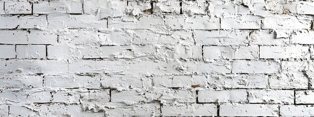 Abstract white brick wall background, with a white painted old brick texture suitable for use in design, banners, posters, or packaging