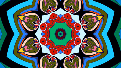 Fototapeta premium Abstract colorful psychedelic mandala pattern for a summer music festival