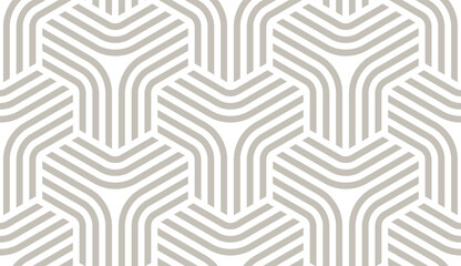 Vector geometric fabric waves seamless texture. Cream colour background.