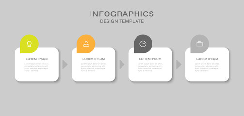 Infographic elements design template, Business concept with 4 steps or options.