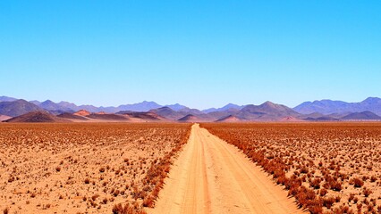 Road into the Namibian desert