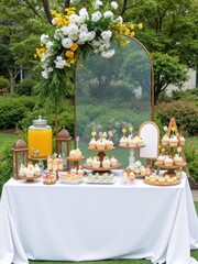 frame mockup, clear class sign for wedding theme in serene outdoor setting, with soft natural lighting, and pastel tones.