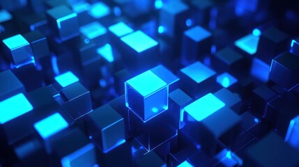 Obraz premium Abstract Blue Cubes