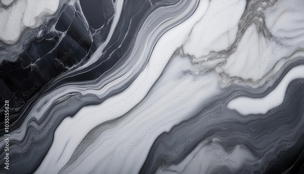 Aufkleber elegant monochrome marble texture. flowing wave patterns with organic curves and subtle depth for so