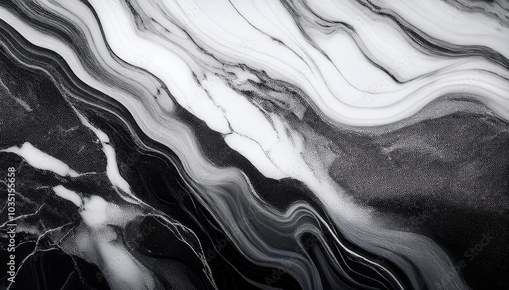 Poster elegant monochrome marble texture. flowing wave patterns with organic curves and subtle depth for so