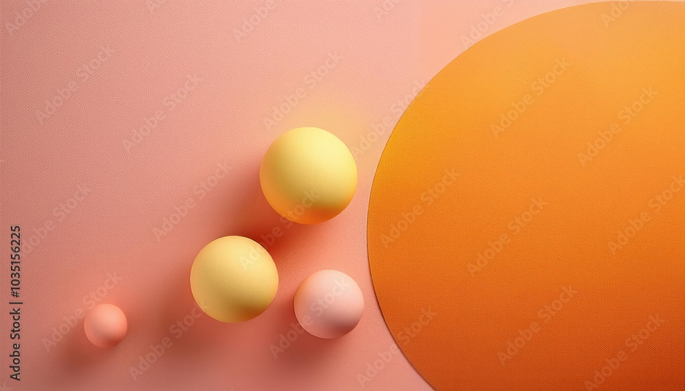 Poster vibrant abstract circular shapes with gradients in warm hues of orange and pink. perfect for modern 