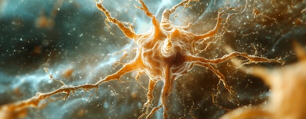 Neuron Network Under Microscope Magnification