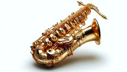 Fototapeta premium Golden Saxophone: A Masterpiece of Musical Craftsmanship