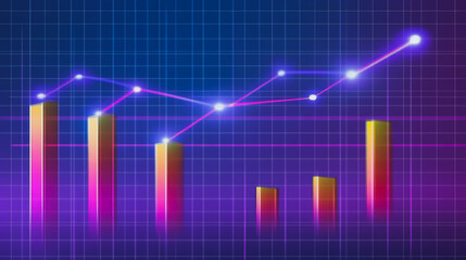 Abstract business  and charts and graphs with statistics to innovative analyze business potential and forecast future development of companies growth.