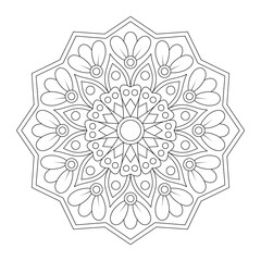 Geometric Circle Mandala Design Element for Invitation and Greeting Cards, vector file