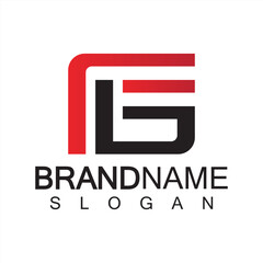 Alphabet Letters FG or GF logo design template