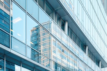 Obraz premium A detailed view of a tall building featuring numerous windows