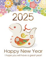 2025年巳年の年賀状素材