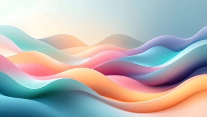 Fototapeta premium Abstract Wavy Background with Pastel Colors